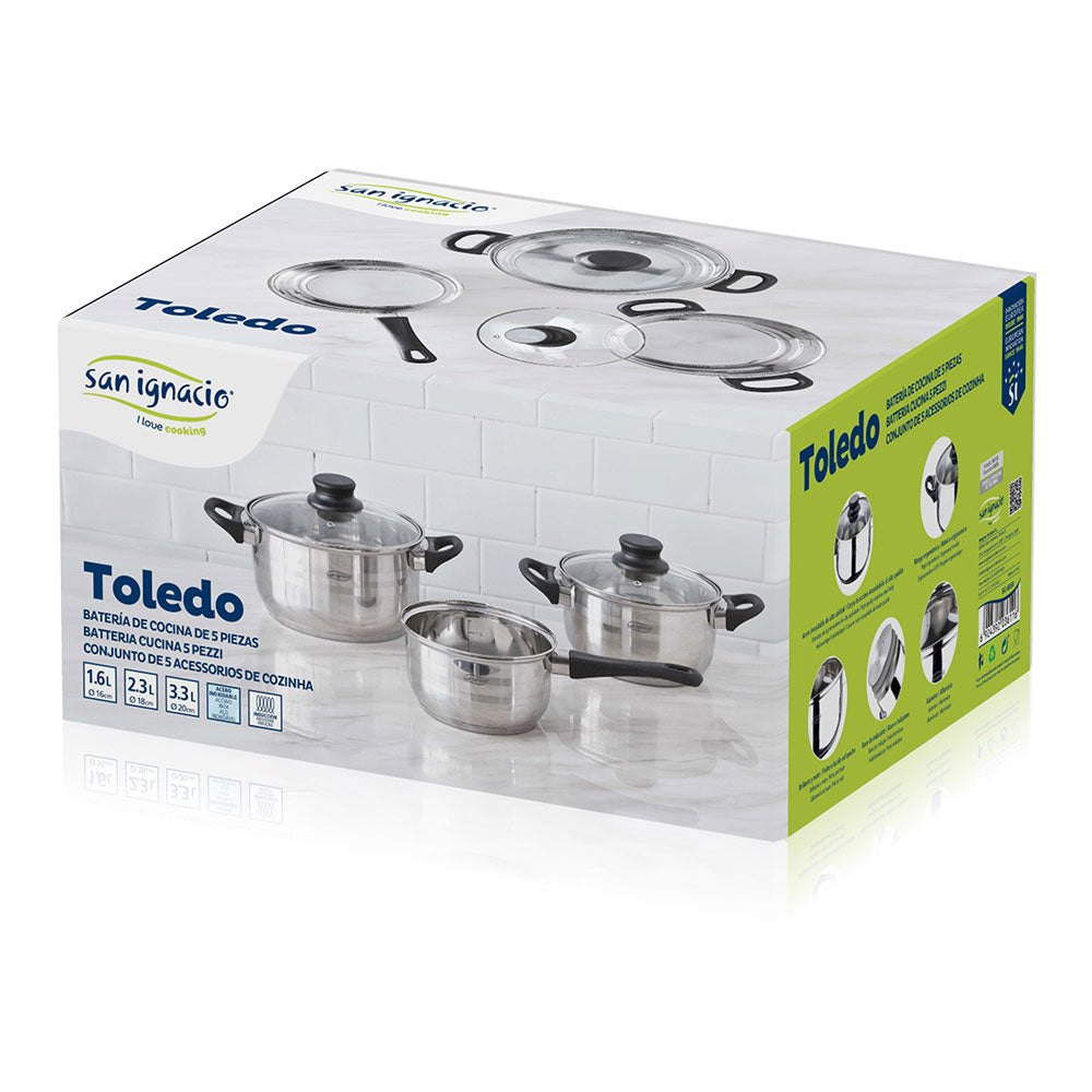 SAN IGNACIO BATERIA 5 PIEZAS DE ACERO INOXIDABLE IND TOLEDO