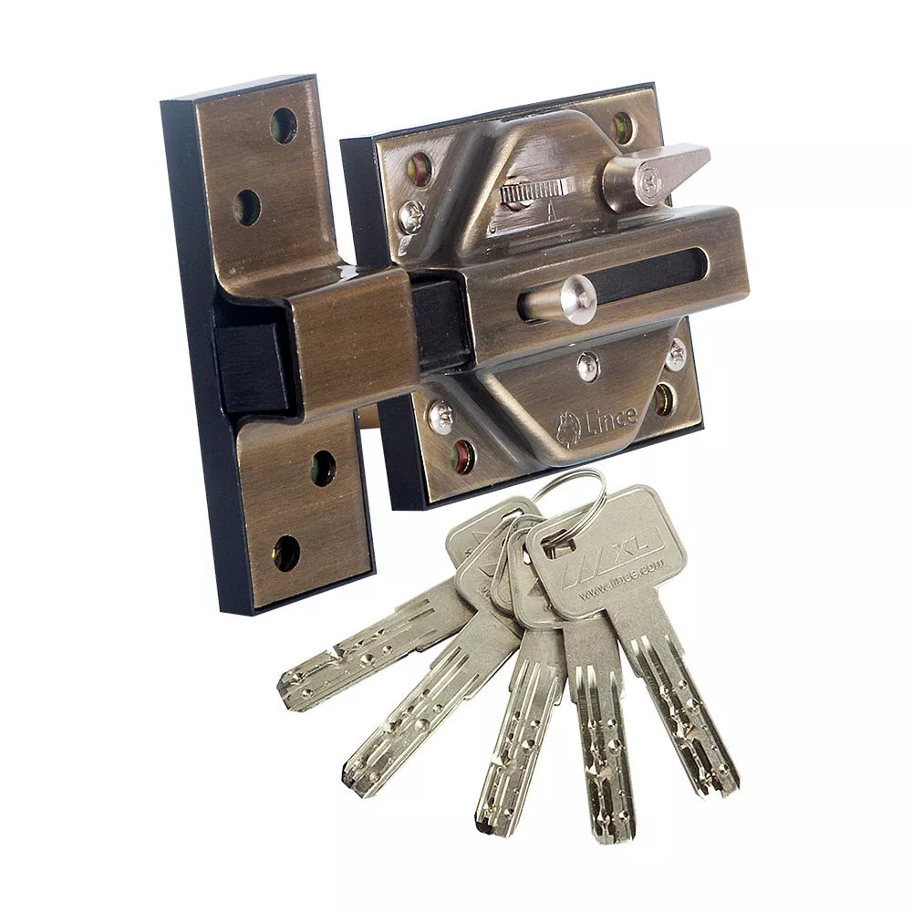 LINCE CERROJO ALTA SEGURIDAD 7930R ACABADO BRONCE INGLES 97930RBI