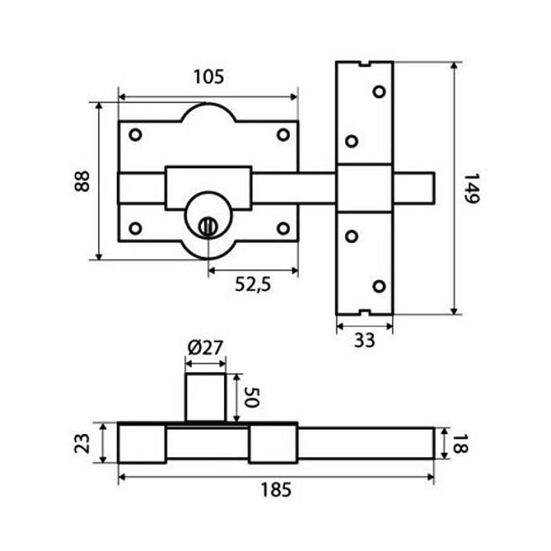 CERROJO INTHER 1101L/105