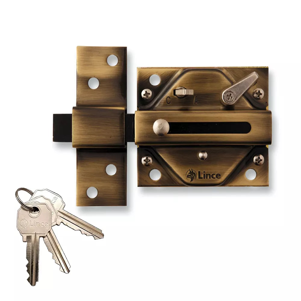 LINCE CERROJO TRADICIONAL 2930 ACABADO BRONCE INGLES 92930BI