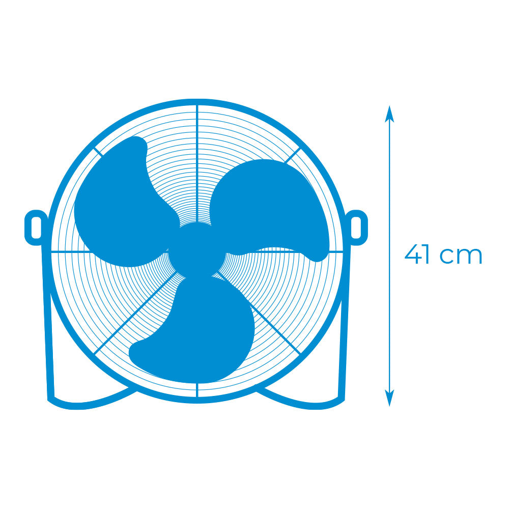 VENTILADOR INDUSTRIAL DE SUELO. COLOR NEGRO 40 w ASPAS Ø30 x 41 cm