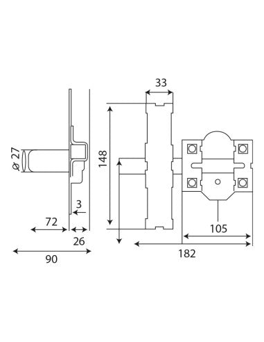 CERROJO L1101-L105 C/70 PINTADO INTHER