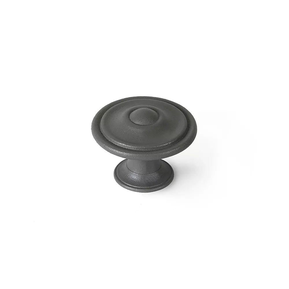 BLISTER CON 4 POMOS REDONDOS PARA MUEBLE FABRICADO EN ZAMAK ACABADO GRIS CENIZA MOD. 3110 Ø35mm