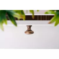 REI BLISTER CON 4 POMOS REDONDOS PARA MUEBLE FABRICADO EN ZAMAK ACABADO CUERO VIEJO MOD. 760 Ø25mm