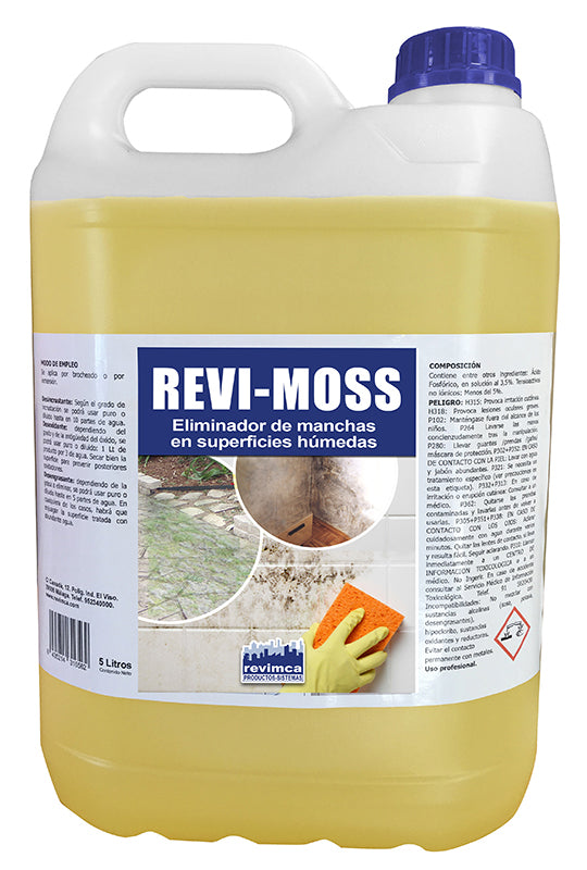 REVI-MOSS CLORO ACTIVO E HIPOCLORITO LIMPIADOR DE HUMEDADES 5L