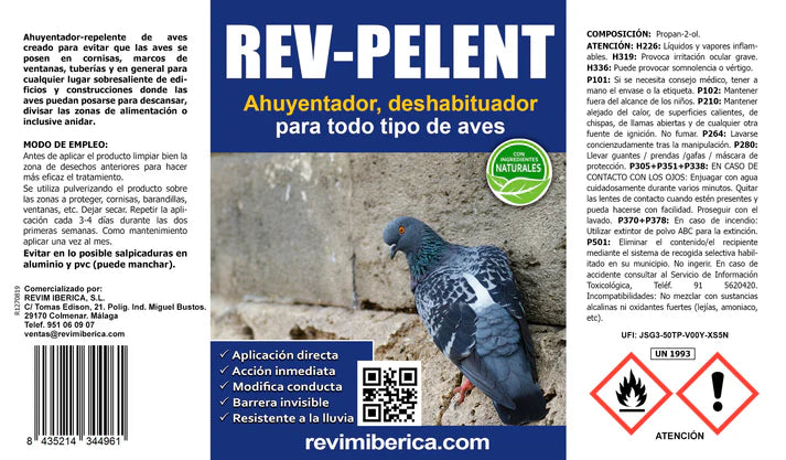 REPELENTE PARA AVES PALOMAS REV-PELENT